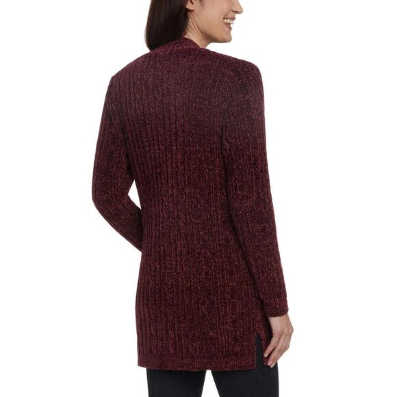 MATTY M Cable Knit Open Front Cardigan Sweater Sz XXL Port Wine Burgundy Red NEW - Picture 3 of 7